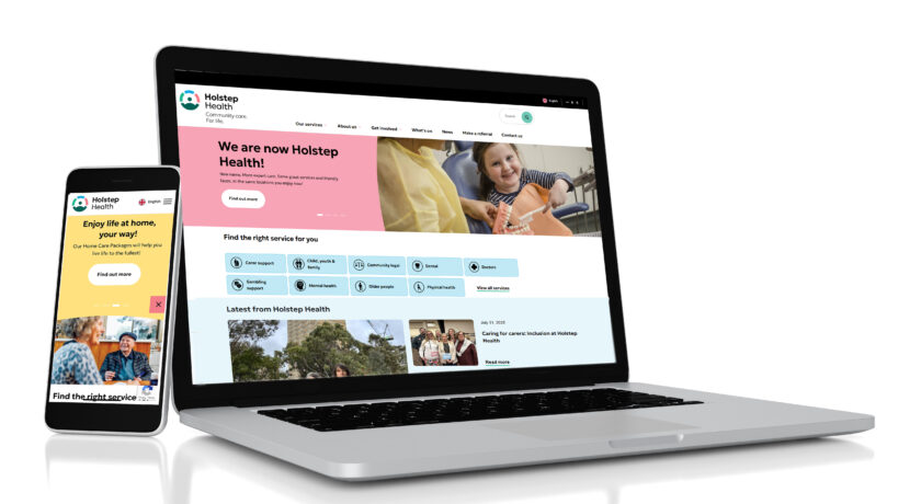 Image of laptop and mobile with new Holstep Health website